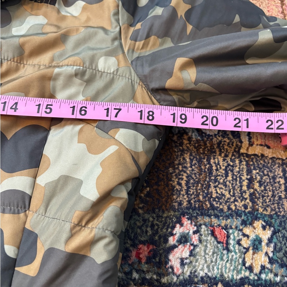 NORTH FACE Harway Jacket With Faux Fur Tin Burnt Olive Green Waxed Camo SZ Sm - Picture 8 of 8